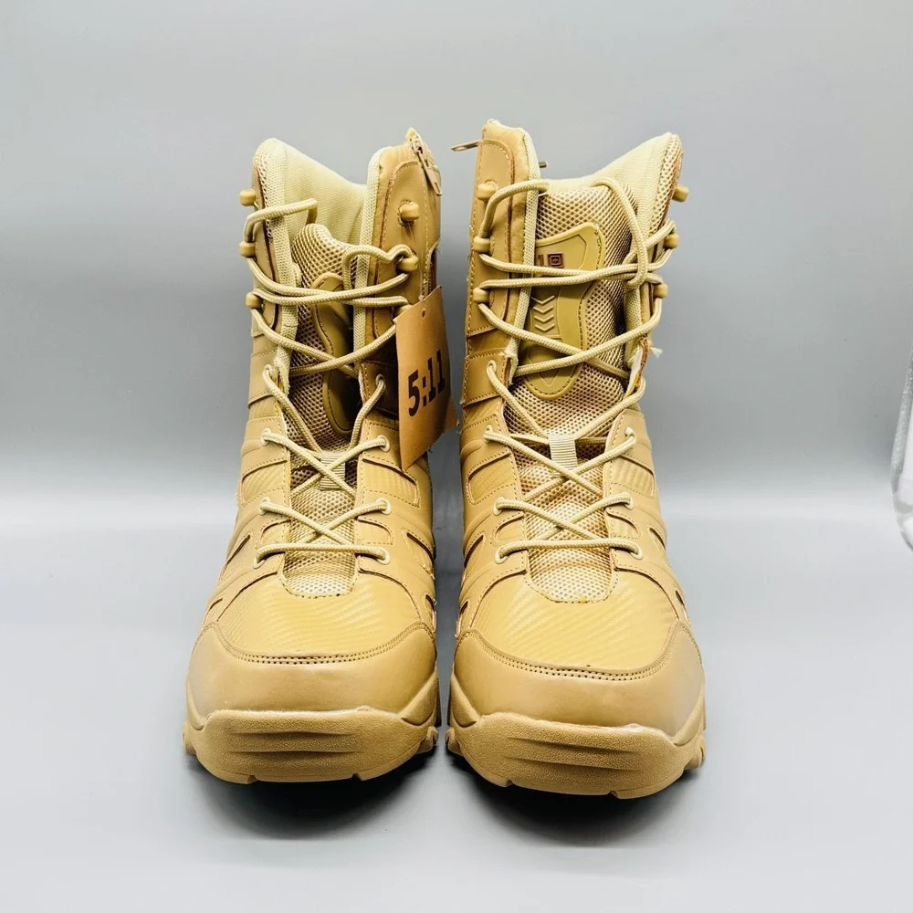5.11 Tactical Boots Mens 13 Brown Combat Military Work Side Zip Hiking Outdoor